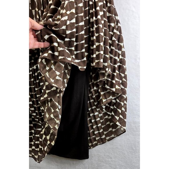 Jumper Dress Brown White Maxi 8/20 Avenue Geometric Tribal Print African Party - Picture 5 of 15